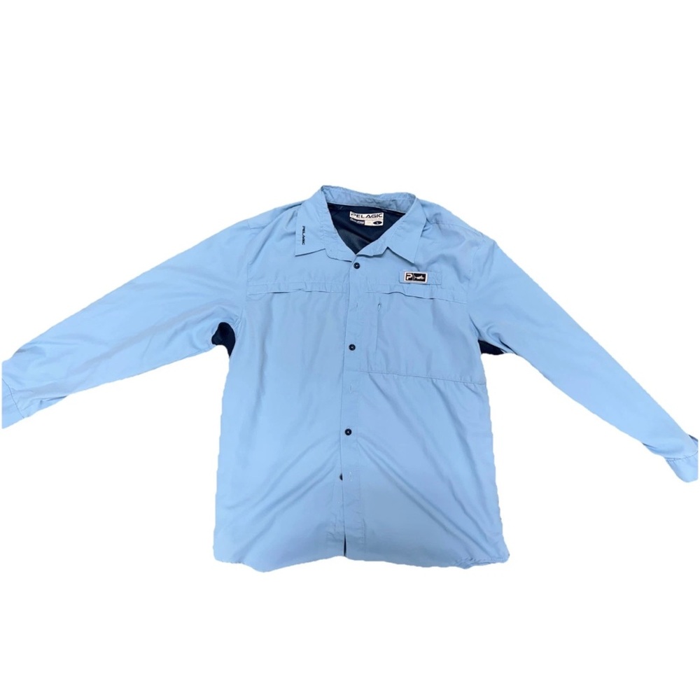 Pelagic Light Blue Long Sleeve Fishing Shirt
